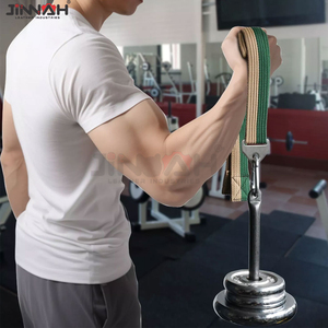 Leather Weight <b>Lifting</b> Wrist <b>Strap</b> Elastic Cotton Customized Color Custom Logo Private Label Fitness Gym <b>Straps</b> <b>Lifting</b> - Product Image 4