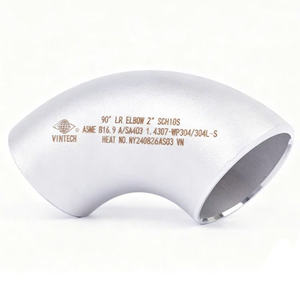 Coude à long rayon en acier inoxydable ASA403 ASME B16.9 pour tuyaux de pétrole et de gaz, taille 1/2 à 12, raccord à souder bout à bout - Product Image 2