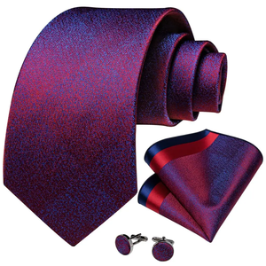 Corbatas de seda para hombre en colores púrpura, rojo y azul, de 8 cm de ancho, para bodas y fiestas, accesorios para hombre, pañuelo de bolsillo, gemelos, broche. - Product Image 2