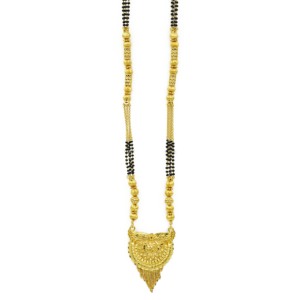 Mangalsutra largo de oro de 24 quilates al por mayor para mujeres casadas, uso diario, acabado dorado, mangalsutra de moda para bodas. - Product Image 3