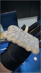 จี้เพชร VVS แบบแฟนซีคัท สลักชื่อ สร้อยคอผู้ชาย เงินแท้ 925 ประดับเพชรแบบ Iced Out จี้ตัวอักษรฮิปฮอป ประดับเพชรโมอิสซาไนต์ - Product Image 5