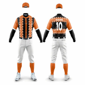 OEM Plus Size Top Selling Button Up Design Jersey Sublimation Stripe Design Printed Softball Adults Men's <b>Baseball</b> Uniform <b>Sets</b> - Product Image 1