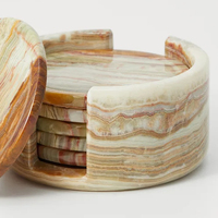 Ensemble de sous-verres en marbre onyx naturel - Design moderne et luxueux, aspect antique, grande dalle, durable, écologique, pour la cuisine