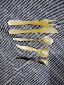 Eco Friendly Horn Cutlery Sets Bulk Handmade Natural Dinnerware Fork Spoon Knife 10ml <b>Gold</b> Plated Mirror Kitchen Dining - Product Image 5