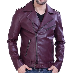 Veste en cuir pour homme coupe-vent style streetwear décontracté, style aviateur, poches latérales, légère, vente en gros, logo personnalisé - Product Image 1