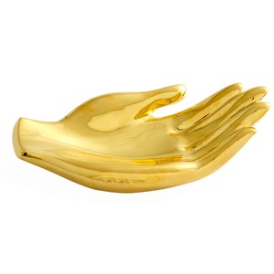 Artistic Gold <b>Mirror</b> Finished Hand Shape Decorative Bowl Used To Hold Soaps Potpourri Or Small Toiletries In A Stylish Way - Product Image 2