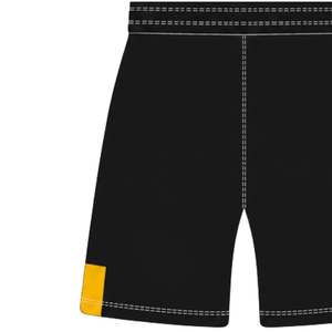 Golden <b>Yellow</b> Black Rugby <b>Shorts</b> Elastic Waist Drawstring Geometric Team Uniform Custom Breathable Training Athletic Sportswear - Product Image 3