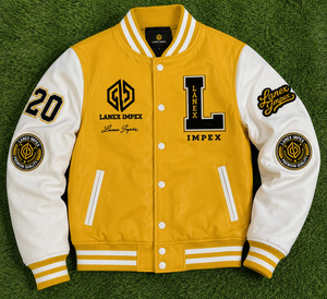 Wholesale Custom College Varsity <b>Jacket</b> with Premium PU Leather Sleeves Embroidered Chenille <b>Letter</b> Patches Baseball <b>Men</b> <b>Jacket</b> - Product Image 6