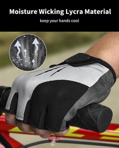 ถุงมือปั่นจักรยานแบบมีแผ่นรองนิ้วครึ่งนิ้ว พร้อมคุณสมบัติกันลื่น ดูดซับแรงกระแทก น้ำหนักเบา และระบายอากาศได้ดี สำหรับการปั่นจักรยานเสือภูเขาและจักรยานถนน - Product Image 5