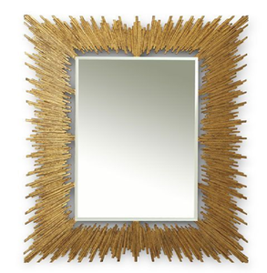 Miroir rectangulaire orné de feuilles d'or sculptées pour une esthétique vintage, disponible à prix de gros. - Product Image 2