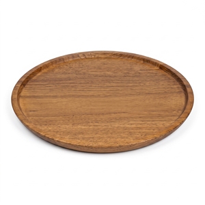 Bandeja Redonda de Madera de Teca Sólida de Grado Alimenticio, Plato para Servir Hecho a Mano, Utensilio de Cocina de Madera, Vajilla Premium Balinesa - Product Image 1