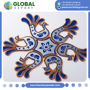 Kit de Rangoli Acrílico de Primera Calidad, Arte Floral para el Suelo con Acabado Brillante y Adornos de Piedra, Artesanía Decorativa India Hecha a Mano - Product Image 5