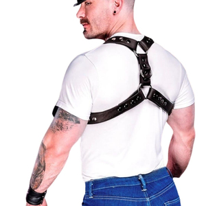 Harnais en cuir pour homme avec bretelles réglables, ajustement parfait, en cuir de qualité supérieure, pour tenue de club - Product Image 3