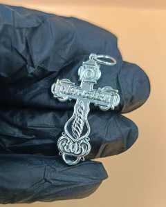 Grand Crucifix Pectoral Chrétien, Pendentif Mère de Dieu Pokrov, Pendentif en Argent Massif 925, Pendentif Croix de Prière de la Foi Chrétienne - Product Image 6