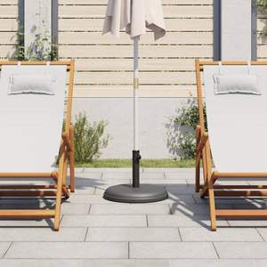 Base de parasol en fer de 33 lb avec support en plastique gris foncé pour parasol en béton - Product Image 3