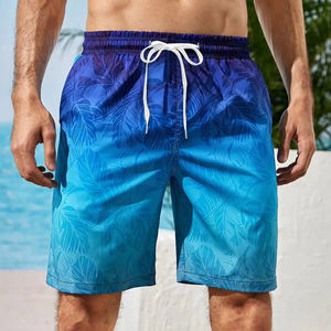 Traje de Baño para Hombre con Forro de Malla, Bolsillos Laterales, Shorts de Playa Sólidos de Secado Rápido, Ligeros, con Cordón Ajustable, Traje de Baño de Verano - Product Image 1