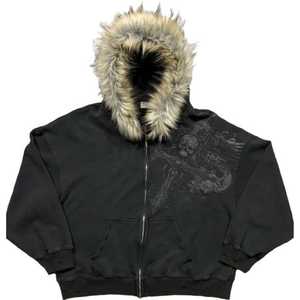 Sudadera con Capucha de Cuero Negro Sólido para Hombre, con Ribete de Piel, Ecológica, Transpirable, Forrada, Ropa Casual de Invierno, Color Personalizado - Product Image 1