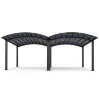 Abri de stationnement pour 2 voitures Angye, moderne et luxueux, personnalisé pour villa, avec toit en aluminium thermolaqué et auvent imperméable