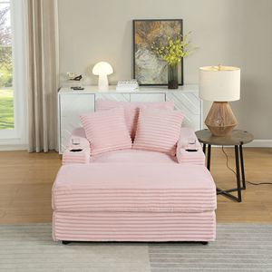 Set Soggiorno Accogliente: Divano Profondo con 2 Cuscini Decorativi e Pouf - Product Image 3