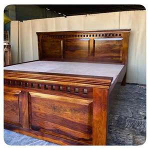 Nuevas camas decorativas de madera tallada a mano, cama doble de madera maciza para hotel, hogar, muebles de dormitorio de lujo, cama cómoda para adultos - Product Image 1