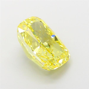 Diamante cultivado en laboratorio, piedra preciosa de brillo radiante, elegante, lujosa, joyería fina certificada CVD, pieza suelta, corte cojín, amarillo vibrante - Product Image 5