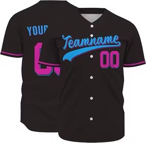 Camiseta de Béisbol Personalizada con Nombre de Equipo 00, Unisex, Manga Corta, Poliéster, Cierre de Botones, Corte Regular, para Todas las Temporadas - Product Image 2