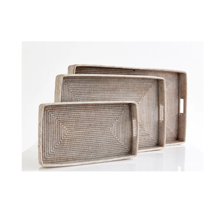 Bandeja de Servir de Ratán Natural de Primera Calidad con Asa de Madera, Cesta Organizadora Rústica para Té y Aperitivos para Uso en la Mesa de la Cocina - Product Image 2