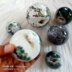 Natural Moss Agate <b>Crystal</b> Ball Polished Healing Gemstone <b>Sphere</b> Feng Shui Home Office Decor Meditation Gift Wholesale - Product Image 2