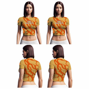 Camisetas Cortas Modernas para Mujer, Camisetas Cortas de la Mejor Calidad Hechas de Poliéster y Algodón - Product Image 6
