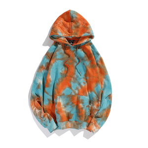 Men's <b>Tie</b>-<b>Dye</b> Hooded Pullover <b>Sweatshirt</b> Soft and Breathable Long Sleeve Hoodie with Ribbed Cuffs, Adjustable Hood and Front - Product Image 5