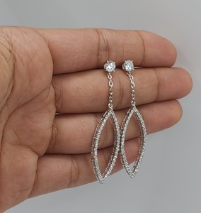 1.50 Ct Lab Grown Diamond Round Brilliant Cut 14K Gold Open Dangle <b>Earrings</b> Elegant Fine Jewelry Gift Women Party Minimalist - Product Image 1