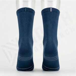 Crew <b>Socks</b> Blue Geometric Pattern Breathable <b>Running</b> Athletic <b>Socks</b> for Adults Summer Standard Thickness Knitted Design - Product Image 2