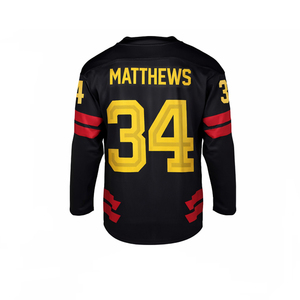 Camiseta de Hockey sobre Hielo Negra Personalizada para Hombre, Transpirable, con Nombre y Número Personalizados, Uniforme de Equipo, OEM al por Mayor - Product Image 1