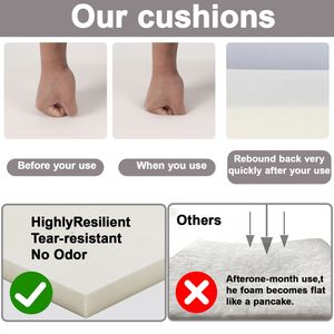 Set di 2 Cuscini Grigi per Chaise Longue, Sostituzione per Sedute da Esterno, Comodi Cuscini per Arredamento da Giardino - Product Image 4