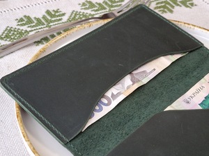 Porta facturas de cuero genuino de alta gama para restaurante, presentador de cheques con logotipo personalizado, elegante organizador de recibos para cafetería LBH-0004B - Product Image 3