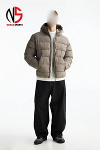 Veste matelassée légère haut de gamme avec capuche, logo personnalisé, coupe-vent, chaude, imperméable, style bomber, pour homme - Vente flash - Product Image 3