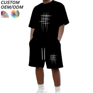 Ensemble T-shirt et short respirant pour homme, style streetwear, tricoté, décontracté, pour usage quotidien, support OEM ODM pour la fabrication de marques, personnalisable pour l'été - Product Image 4