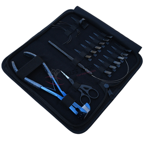 <b>Micro</b> Ring and Tape In Hair <b>Extension</b> Tool with Blue Tape In Plier Loop Tool Mini Scissor Parting Finger Professional Clips - Product Image 1