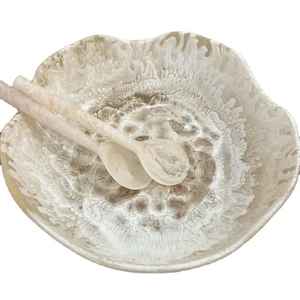 Bol de service écologique poli, style européen, en résine, vaisselle pour la maison, l'hôtel et le restaurant, bol de service artisanal - Product Image 4