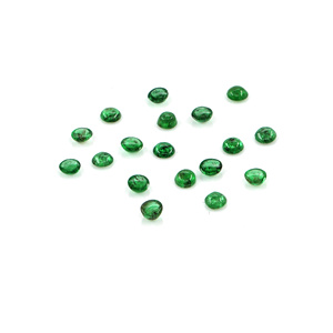 Esmeraldas naturales de Zambia calibradas en forma de cabujón, redondas de 2 mm, piedras preciosas de esmeralda sueltas naturales para la fabricación de joyas, listas para usar. - Product Image 1
