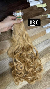 Extensiones de cabello a granel más vendidas 100% cabello crudo Double Drown 100 gramos colores claros 24 pulgadas - Product Image 6