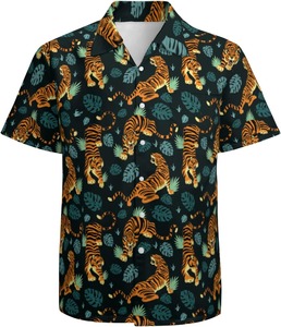Camisa transpirable para hombre, manga corta, estampado tropical hawaiano, informal, con botones, para playa, verano, colorida, camiseta de verano para hombre - Product Image 2