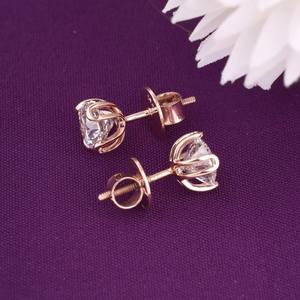Pendientes de Moissanita Redonda de Corte Brillante de 2.00 Quilates en Plata de Ley 925 para Mujer - Product Image 1