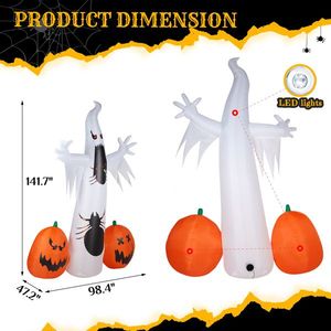 11.8 FT Halloween Outdoor Decorations Giant Scary Spider and Pumpkin Ghost Inflatables for Holiday Yard Decorations - Product Image 6