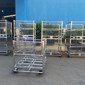 Palette en fil métallique empilable et pliable, conçue pour un stockage gain de place, pliage facile et manutention efficace des matériaux - Product Image 3