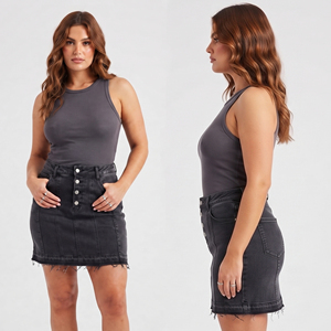 Summer Women's Denim Skirts Fashion Wear Jeans Skirt Ladies Streetwear Fashion Button Up Denim Jeans Skirts Women - Product Image 1