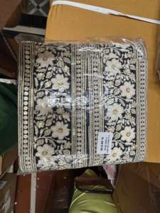 Tissu en dentelle 100 % coton brodé floral avec détails de sequins, dentelle grise en filet pour robes de mariée, garnitures pour chaussures et sacs - Product Image 3