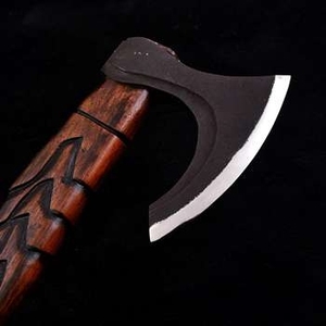 Cuchillo para Pizza de Acero Inoxidable Industrial de Alta Calidad, Hecho a Mano, con Espiga Plana, Mango de Madera de Palisandro, OBM ZA DAMASCUS - Product Image 2