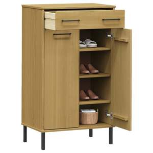 ชั้นวางรองเท้ามาตรฐานทำจากไม้สนสีน้ำตาลและโลหะ - Product Image 3