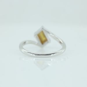 Anillo de Plata de Ley 925, Estilo Clásico, Corte Rectangular, con Piedra Preciosa de Citrino, para Boda, Compromiso, Aniversario, Fiesta, Regalo - Product Image 4
